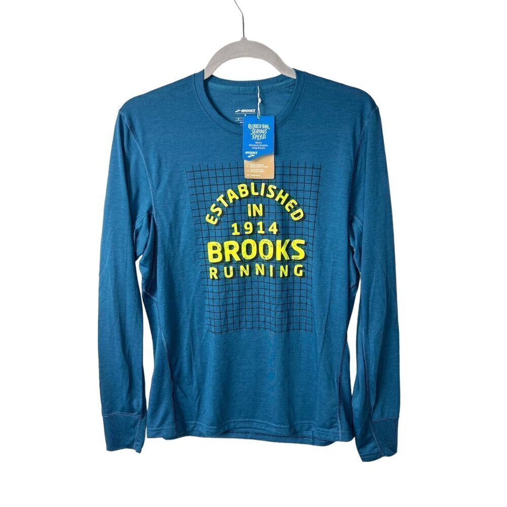 Brooks‎ long sleeve blue running shirt men’s small NWT